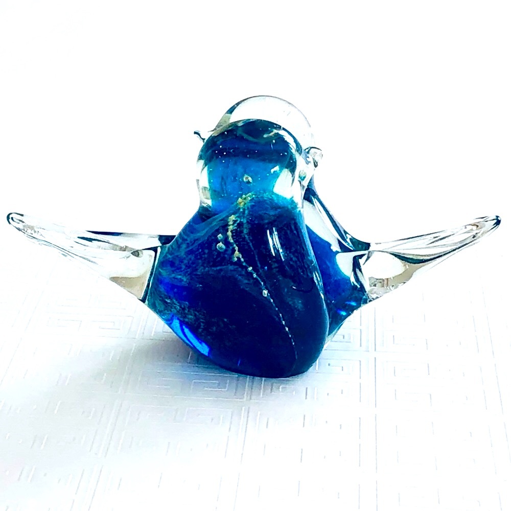 MDINA lovebirds Malta glass paperweight figurine